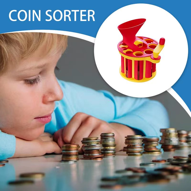 Coin Sorter Hand-Cranked Change Counter Lightweight Calculating Supplies Reusable Sorting Tool for Cash Register Bank Teller