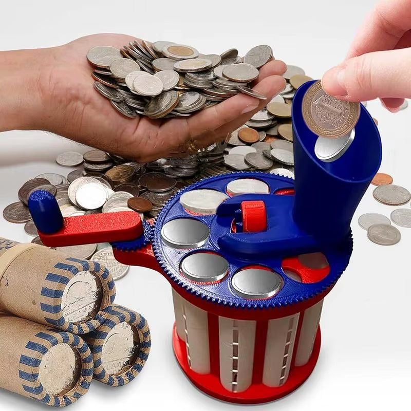Coin Sorter Hand-Cranked Change Counter Lightweight Calculating Supplies Reusable Sorting Tool for Cash Register Bank Teller