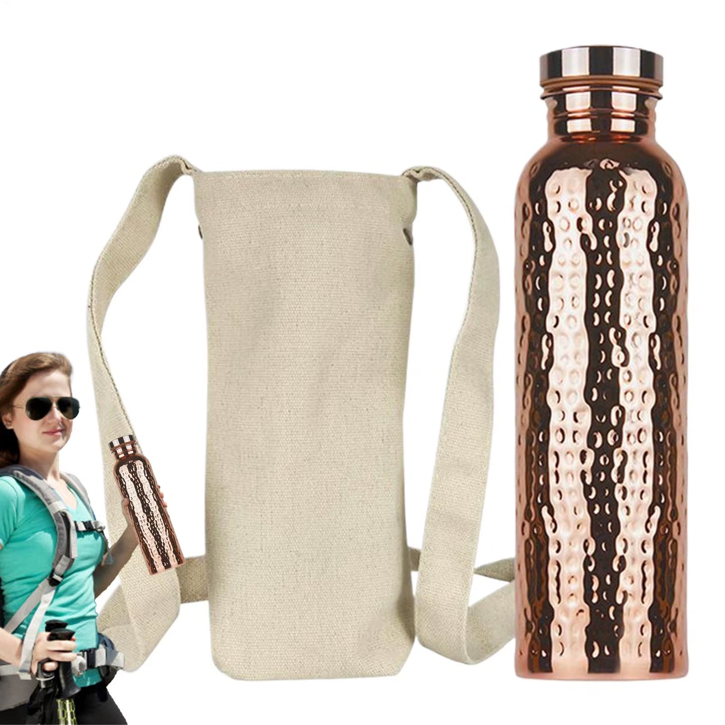 Copper Water Bottle for Drinking Leakproof Insulated Water Bottle Portable Leakproof 27Oz Cup for Hydration Gym Outdoor Hiking