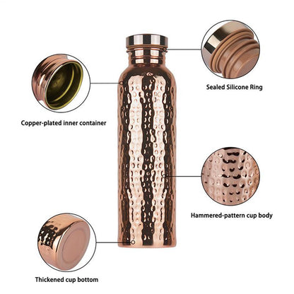 Copper Water Bottle for Drinking Leakproof Insulated Water Bottle Portable Leakproof 27Oz Cup for Hydration Gym Outdoor Hiking