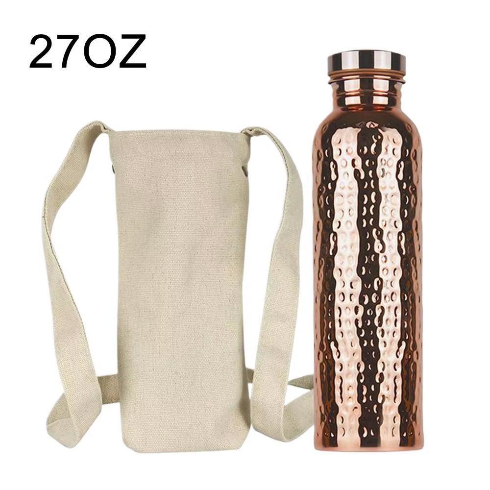 Copper Water Bottle for Drinking Leakproof Insulated Water Bottle Portable Leakproof 27Oz Cup for Hydration Gym Outdoor Hiking
